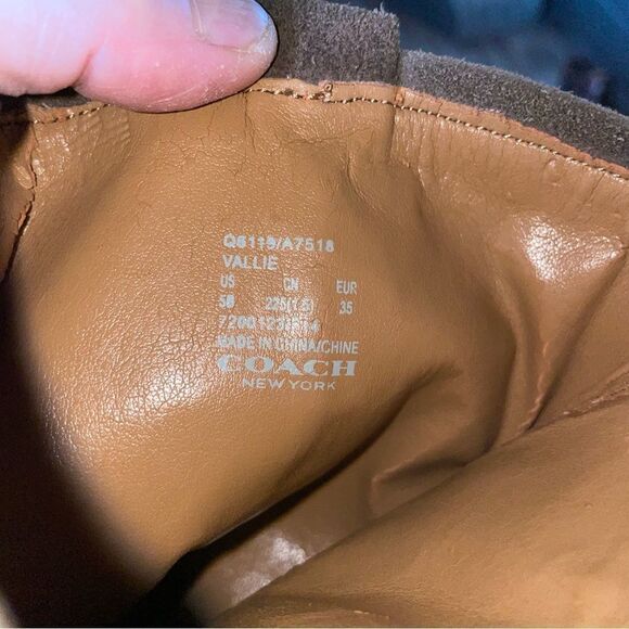 Nwot COACH  Women's Fatigue Nubuck Suede VALLIE Zip Mid-Calf Boot sz EU 35-5 - Picture 6 of 10